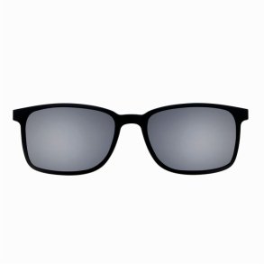 Matt black grey polarized lenses53square magn.clip-on
