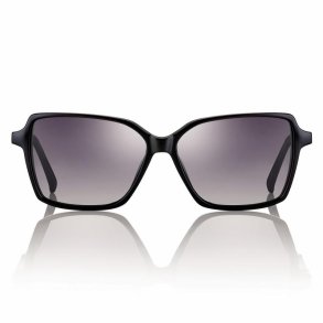 Shiny black 54 magnetic clip-on gradient grey lens with case