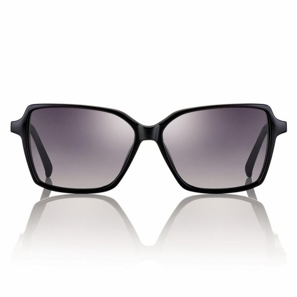 Shiny black 54 magnetic clip-on gradient grey lens with case