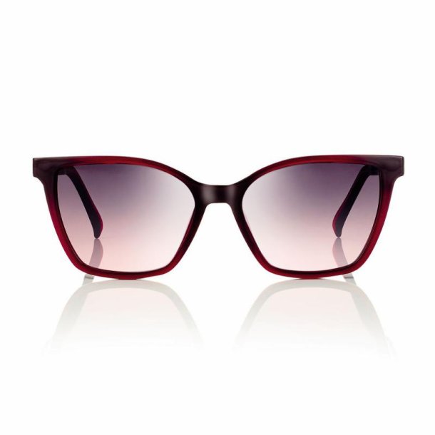 Shiny burgundy+gr. violet/rose lenses 55 magn. clip-on+case