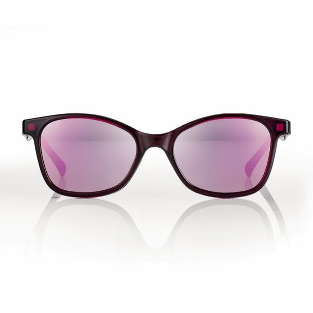 Shiny magenta w/Pink mirror lenses 49 magnetic clip-on+case