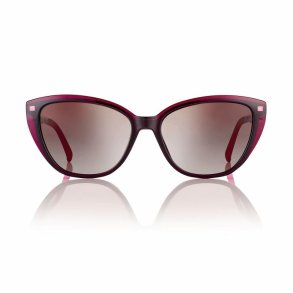 Shiny burgundy w/Gradient brown lenses 55 clip-on + case