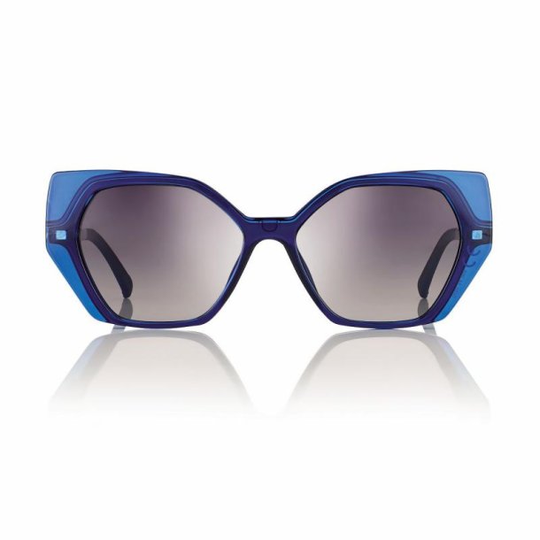 Shiny blue magnetic clip-on 54 grad. smoke lenses
