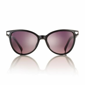 Shiny black w/grad grey/rose lens 46 magn clip heart + case