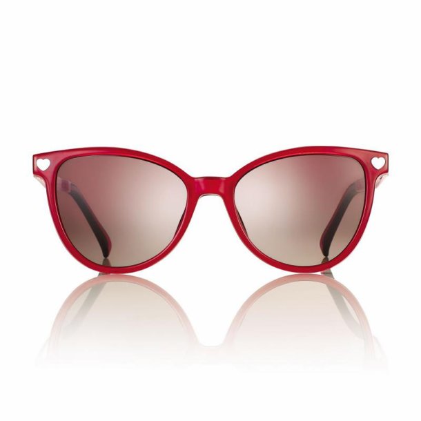 Shiny pink w/grad brown lens 48 magn clip-on heart + case