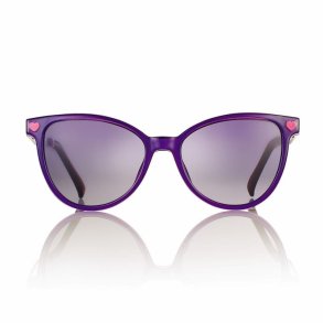 Shiny violet/pink w/grad bluelens 46 magn clip heart + case