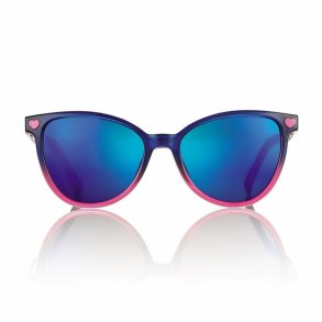 Grad blue/pink w/blue mirror lens 46 magn clip heart + case