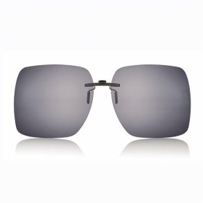Clip on trimmable Big 69 greypolarized lenses + case