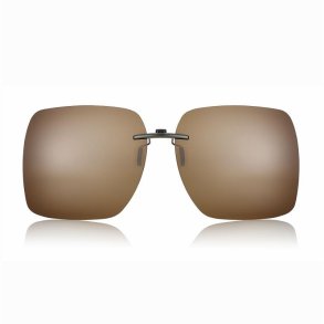 Clip on trimmable Big 69 brown polarized lenses + case