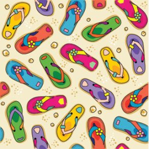 CLOTH:PATTERN 6X7 PNKD TAN FLIP FLOPS