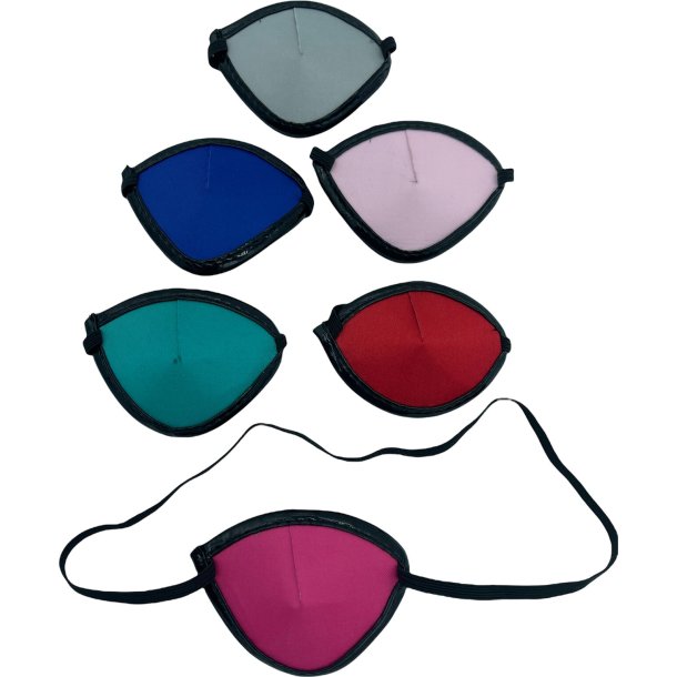 EYE PATCH WITH ELASTIC BAND ASSORTED BRIGHT COLORS 6/PKG