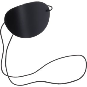EYE PATCH WITH ELASTIC BAND VINYL BLACK LARGE 50MM X 70MM