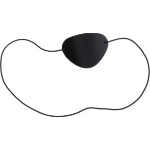 EYE PATCH WITH ELASTIC BAND VINYL BLACK SMALL 40MM X 60MM
