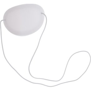 EYE PATCH WITH ELASTIC BAND VINYL WHITE LARGE 50MM X 70MM