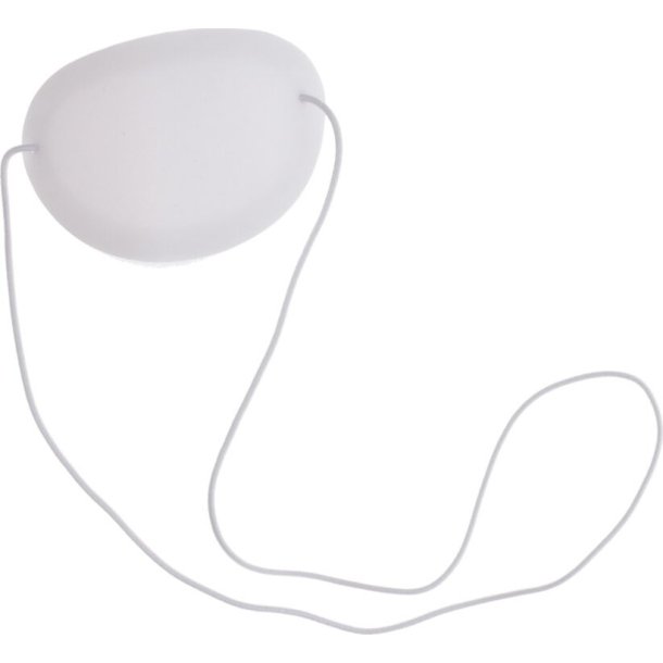 EYE PATCH WITH ELASTIC BAND VINYL WHITE LARGE 50MM X 70MM
