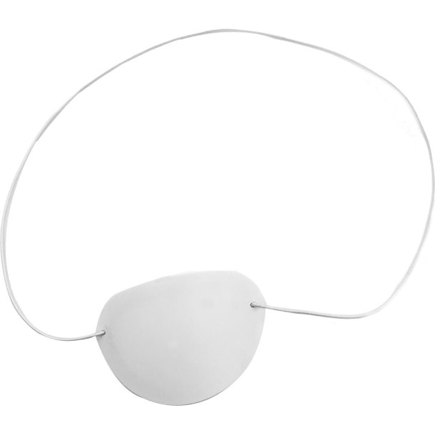 EYE PATCH WITH ELASTIC BAND VINYL WHITE SMALL 40MM X 60MM