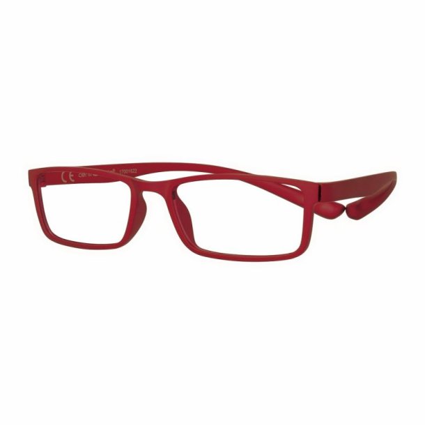 Matt red 52 17-155 Ultem frame with wrap-around temples+case