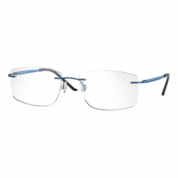 Shiny blue 56 18-145 titaniumrimless frame for man w.case