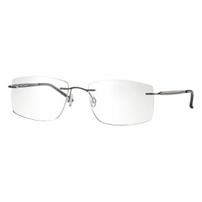 Shiny gunmetal 56 18-145 Titanium rimless man frame w.case