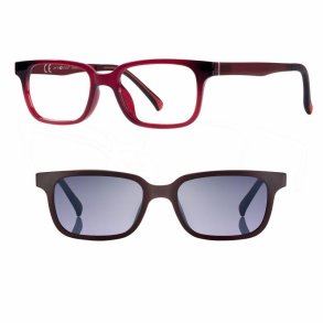 Shiny red 46 16-135 TR90/PPSUframe w.maget.clip-on smoke