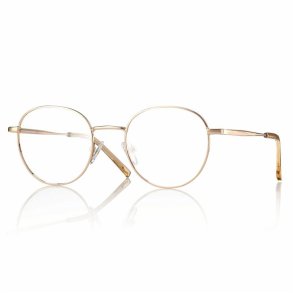Shiny gold 50 21-145 round metal frame Unisex