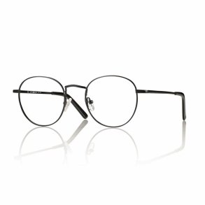 Shiny black 50 21-145 round metal frame Unisex