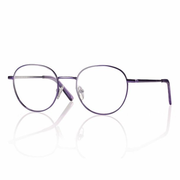 Shiny lilac 50 20-145 Unisex round metal frame with case