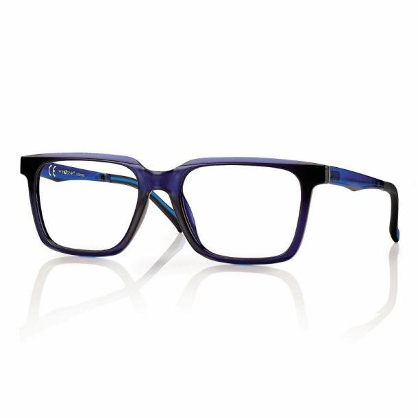 SHINY BLUE ultem frame 54 18-145+magn.clip-on smoke lens+cas