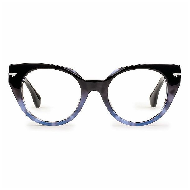 Cat Eye. Shiny Black-Azure Demi - Woman