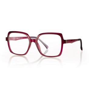 Burgundy Ultem woman frame 54 17-145+magnet.clip smoke lens