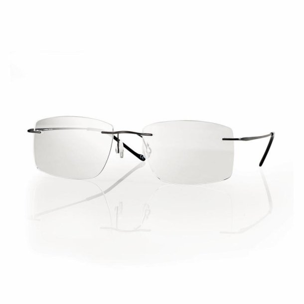 Shiny Silver Man Rimless titanium fr. 55 18-145+Case