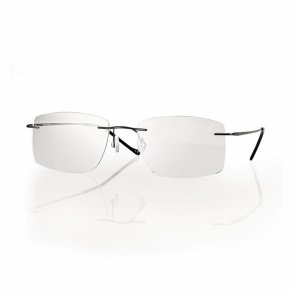 ShinySilver Man Rimless titanium fr. 57 18-150+Rhinestone