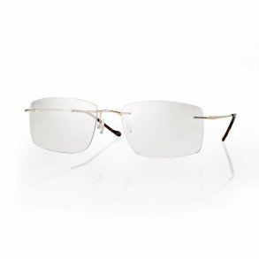 Shiny Gold Man Rimless titanium fr. 57 18-150+Rhinestone