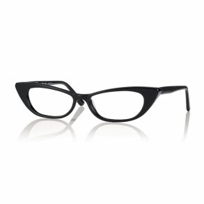 Shiny Black 51 15-145 Acetatehalf eye woman + Case
