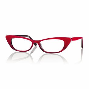 Shiny Red/Demi 51 15-145 Acetate half eye woman + Case