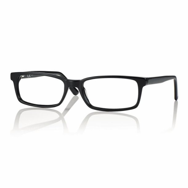 Shiny Black 54 17-150 Acetatehalf eye man + Case