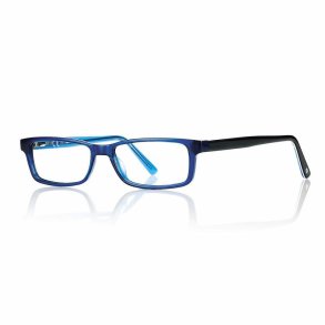 Blue/black 52 15-150 TR90/acetate half-eye frame for man