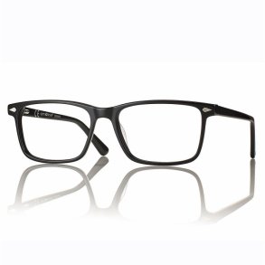 Shiny Black Acetate unisex 55w/Smoke magnetic clip-on