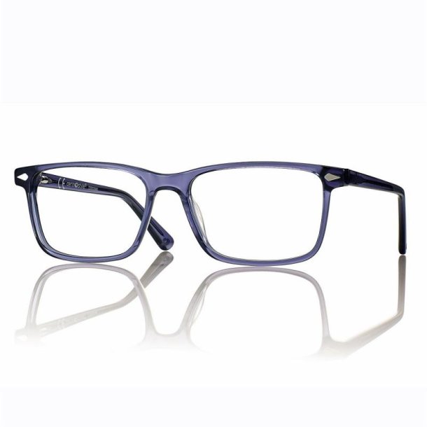Shiny Blue Acetate unisex 55 w/Smoke magnetic clip-on