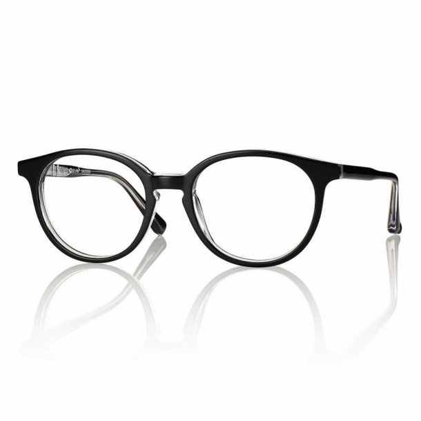 SHINY BLACK/CRYSTAL 47 17-135 ACETATE TEEN FRAME+CASE