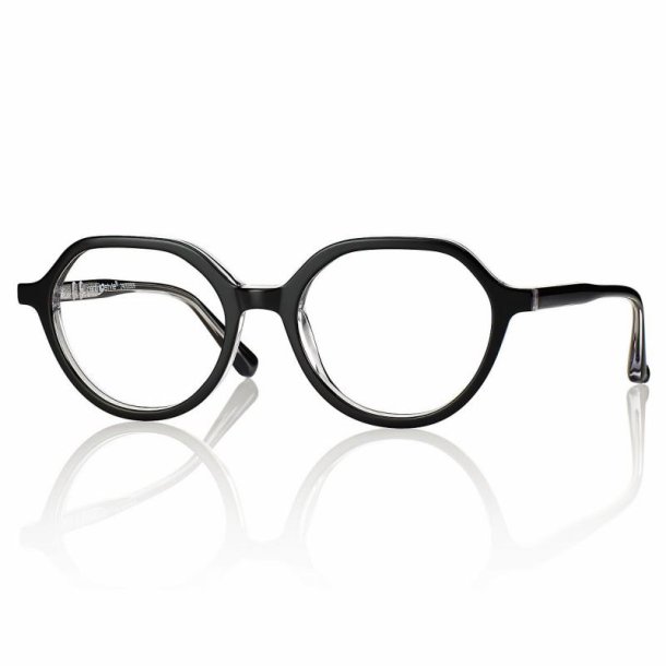SHINY BLACK/CRYSTAL 48 17- ACETATE TEEN FRAME+CASE