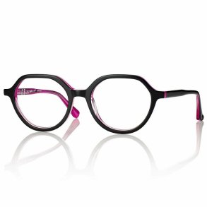 SHINY BLACK/PINK 48 17-135  ACETATE TEEN FRAME+CASE