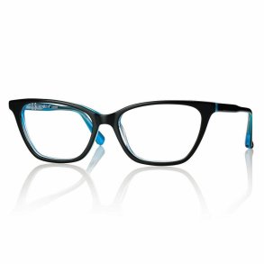 SHINY BLACK/PETROL 51 15-140 ACETATE TEEN FRAME+CASE