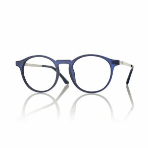 BLUE/SILVER 48 18-145 ULTEM-METAL FRAME + clip on.SMOKE LENS