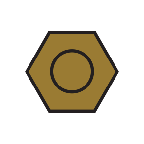 HEXNUT:GLD-250 REPLACES 254229000