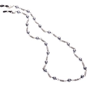 HOLDERS:ALMA, SILVER METAL BEAD W/GRAY PEARL