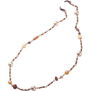 HOLDERS:DAZZLE, SEED BEAD & PEARL, BROWN