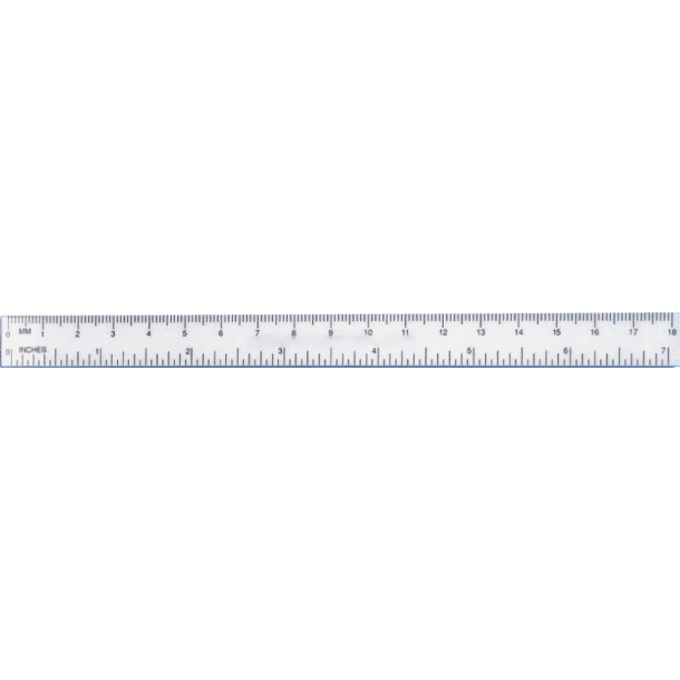 PD RULE WHITE PLASTIC 7"/18 CM"""