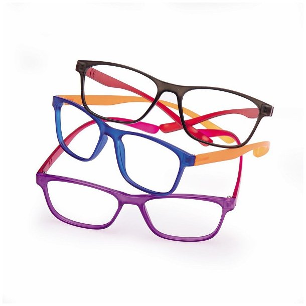 Lsebrille model Square "Easy Collection" +1,50|Matt Blue/Orange