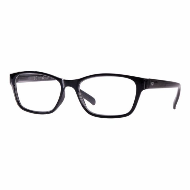 1,25 shiny black policarb. woman reading glasses 52 16-145